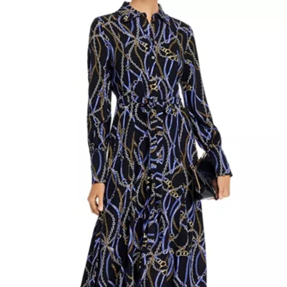 AQUA Printed Midi Dress